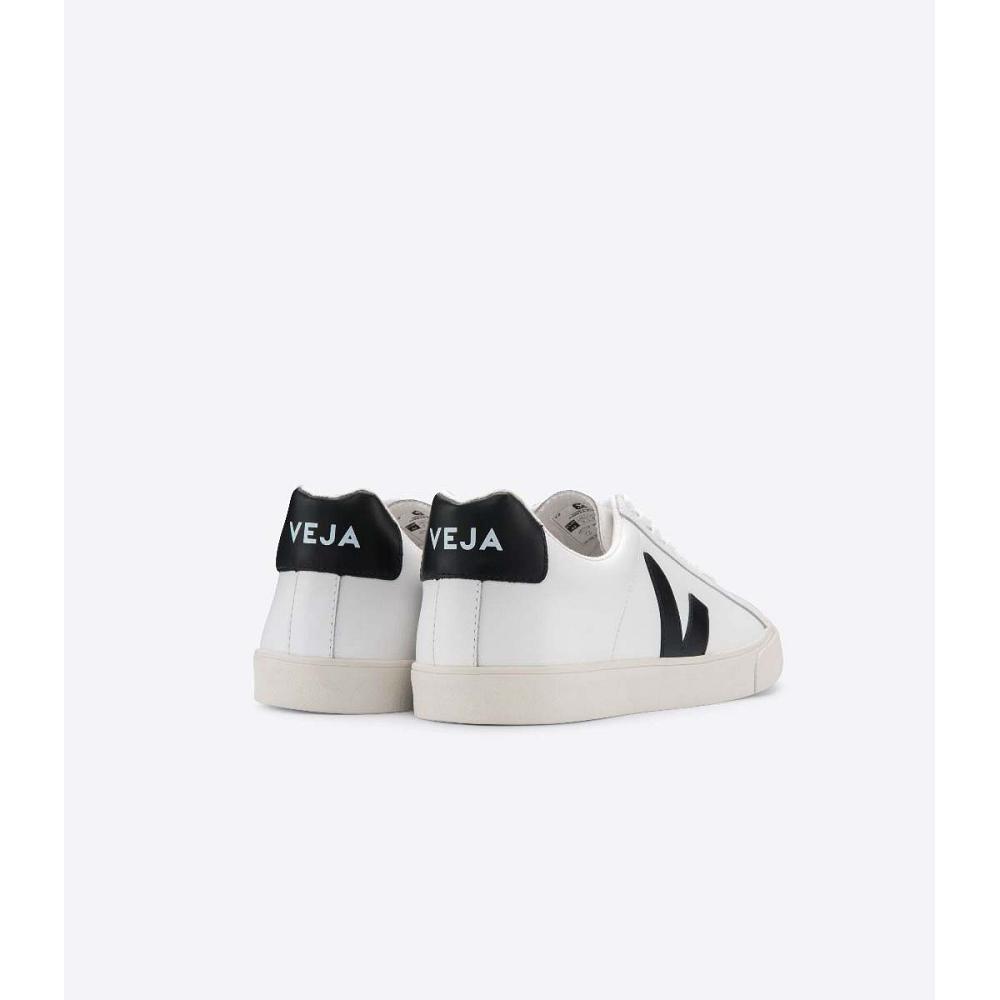 Veja ESPLAR LEATHER Women's Sneakers White/Black | NZ 614VRW